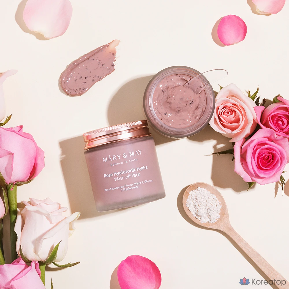Увлажняющая смываемая маска Mary&May Vegan Rose Hyaluronic Hydra Wash-off Mask, 125 г, 8 шт., фото 7