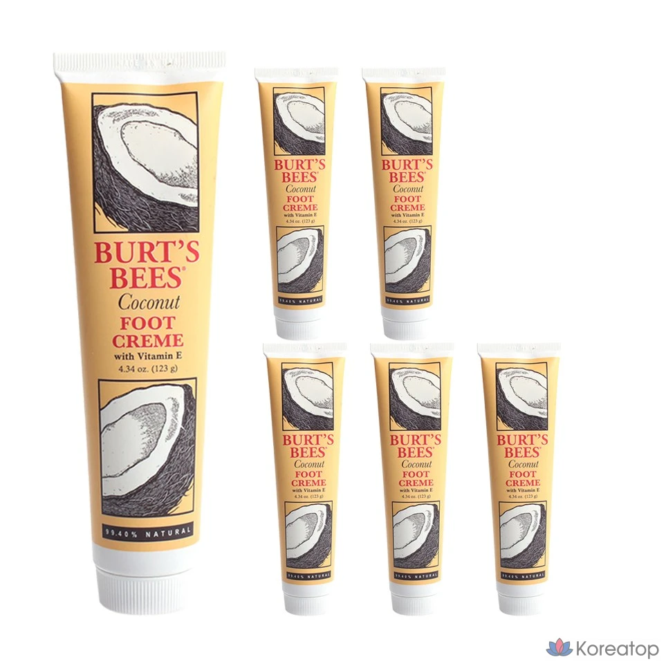 Кокосовый крем для ног Burt's Bees, 123 г, 1 упаковка, 6 штук