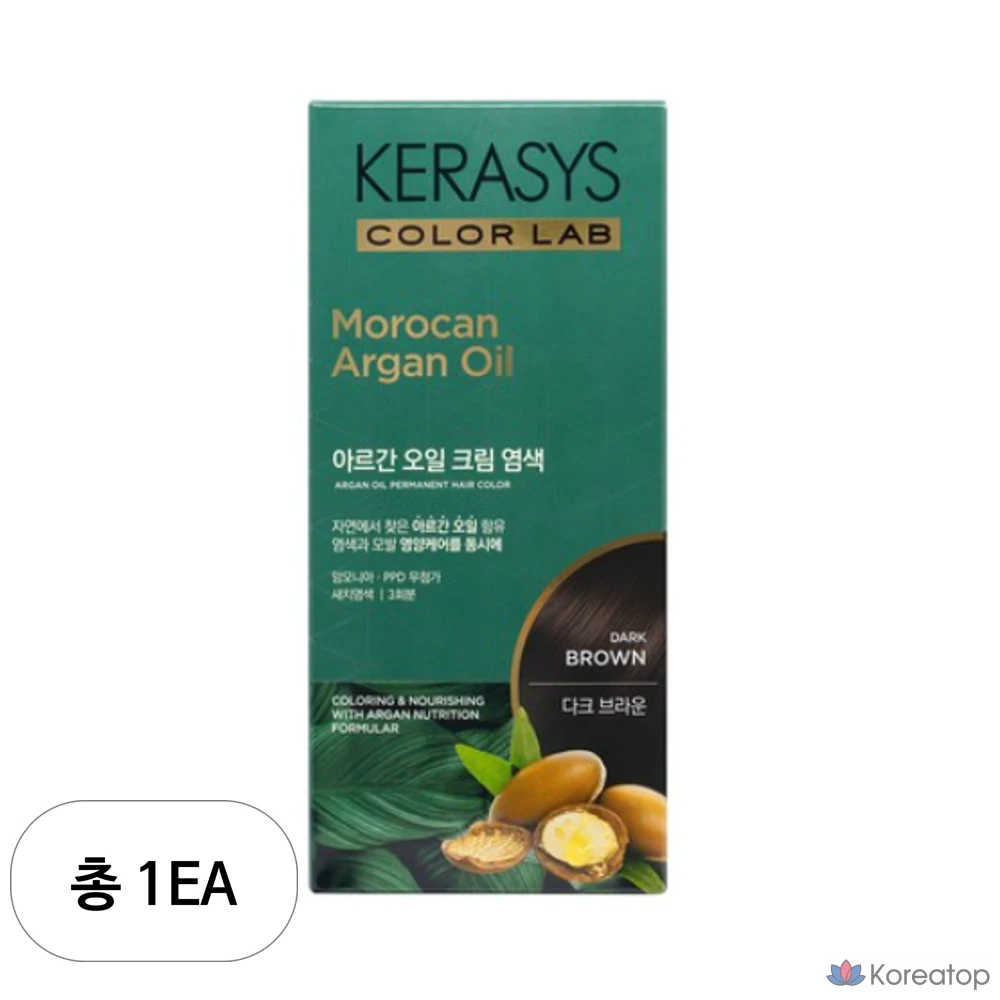 Краска для волос KeraSys с аргановым маслом, 120 г, темно-коричневый цвет, 1 шт.
