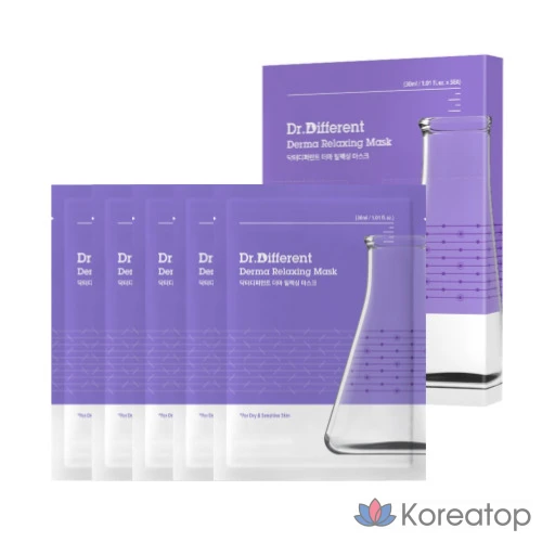 Расслабляющая маска для лица Dr. Different Derma Relaxing Mask, 1 шт., упаковка из 5 штук.