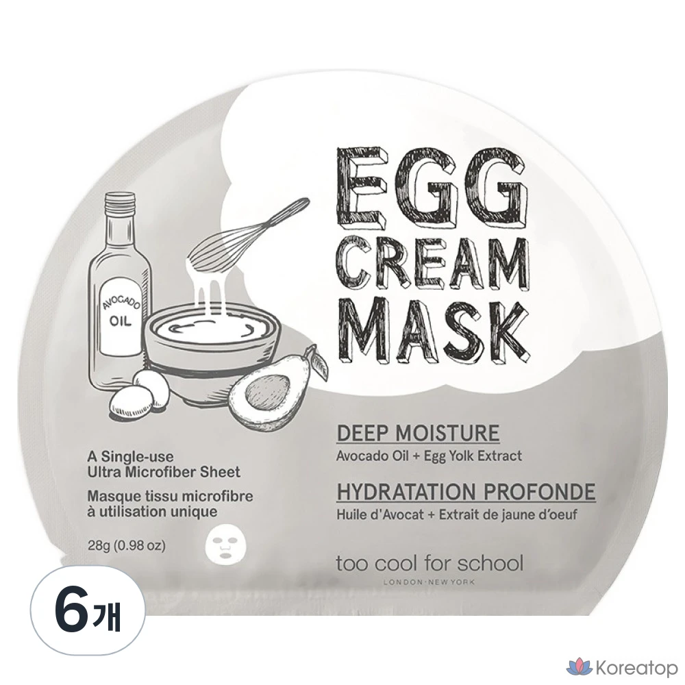 Увлажняющая маска для лица Too Cool For School Egg Cream Mask, 1 упаковка, 6 упаковок