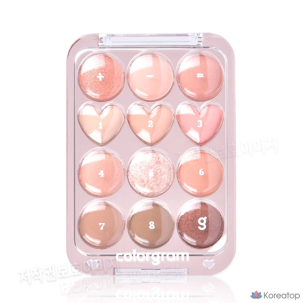 Палитра для глаз Color Gram, 01 PITCHERHIGH Coral Silver Love, 1 шт