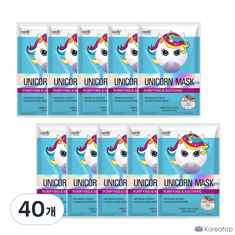 Тканевая маска для лица Epielle Unicorn Character Mask, 40 шт.