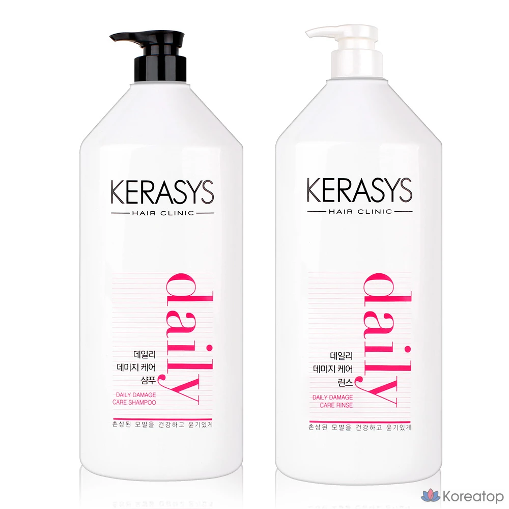 Набор KeraSys Daily Damage Care: шампунь и ополаскиватель, 1500 мл, 3 л, 1 шт.