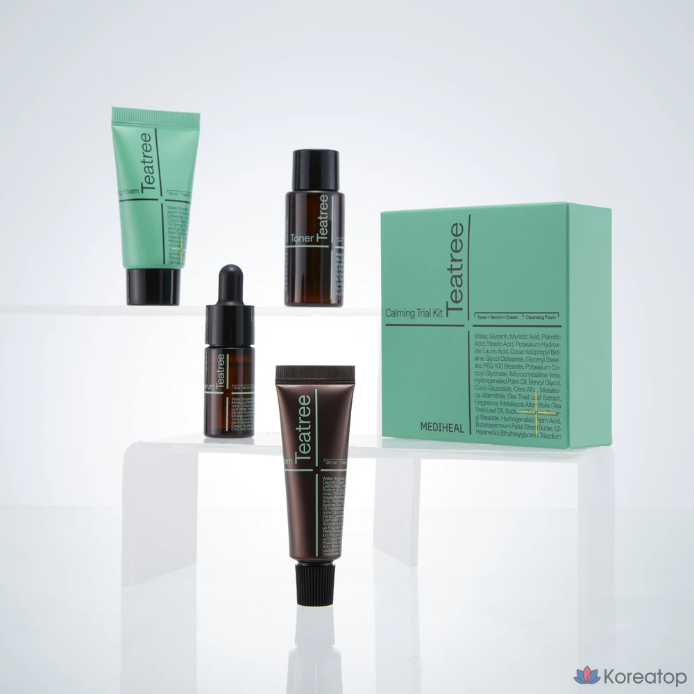 Набор Mediheal Tea Tree Calming Trial Kit: очищающая пенка 30 мл + тоник 30 мл + сыворотка 10 мл + крем 20 мл (1 комплект).