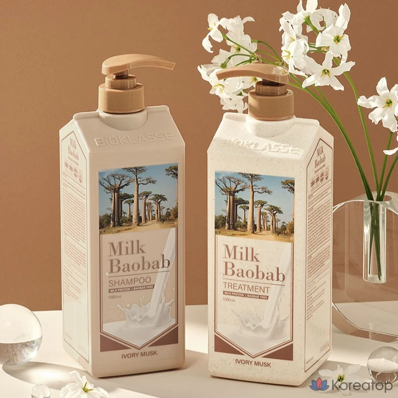 Шампунь Milk Baobab с ароматом слоновой кости и мускуса, 1 л, 1 шт.