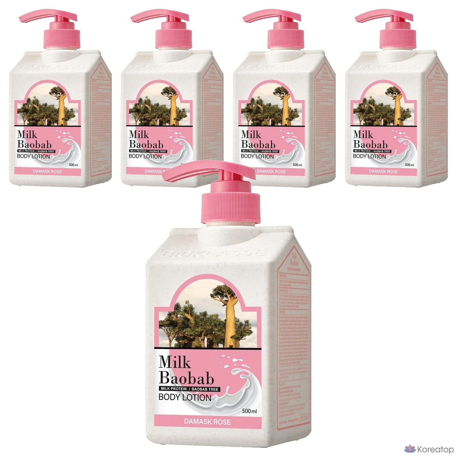 Лосьон для тела Milk Baobab с ароматом дамасской розы, 500 мл, упаковка из 5 штук.