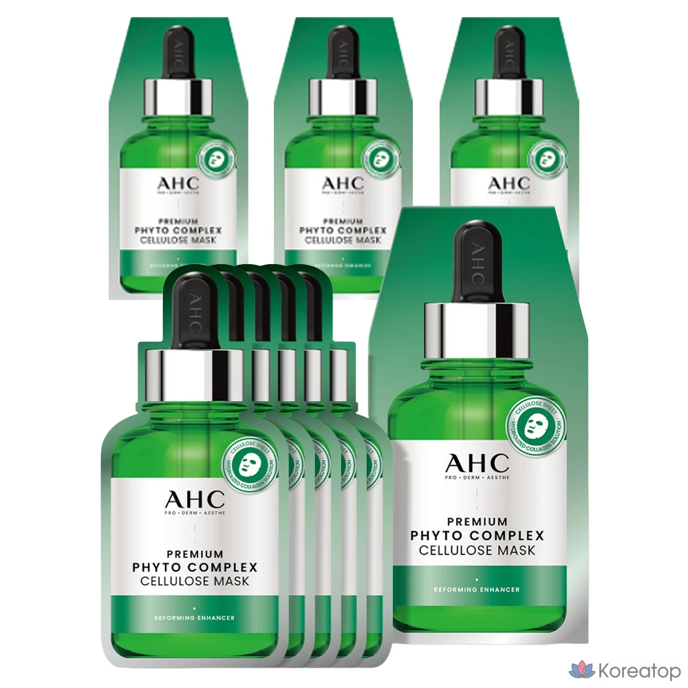Целлюлозная маска AHC Premium Phyto Complex, 4 упаковки по 5 штук.