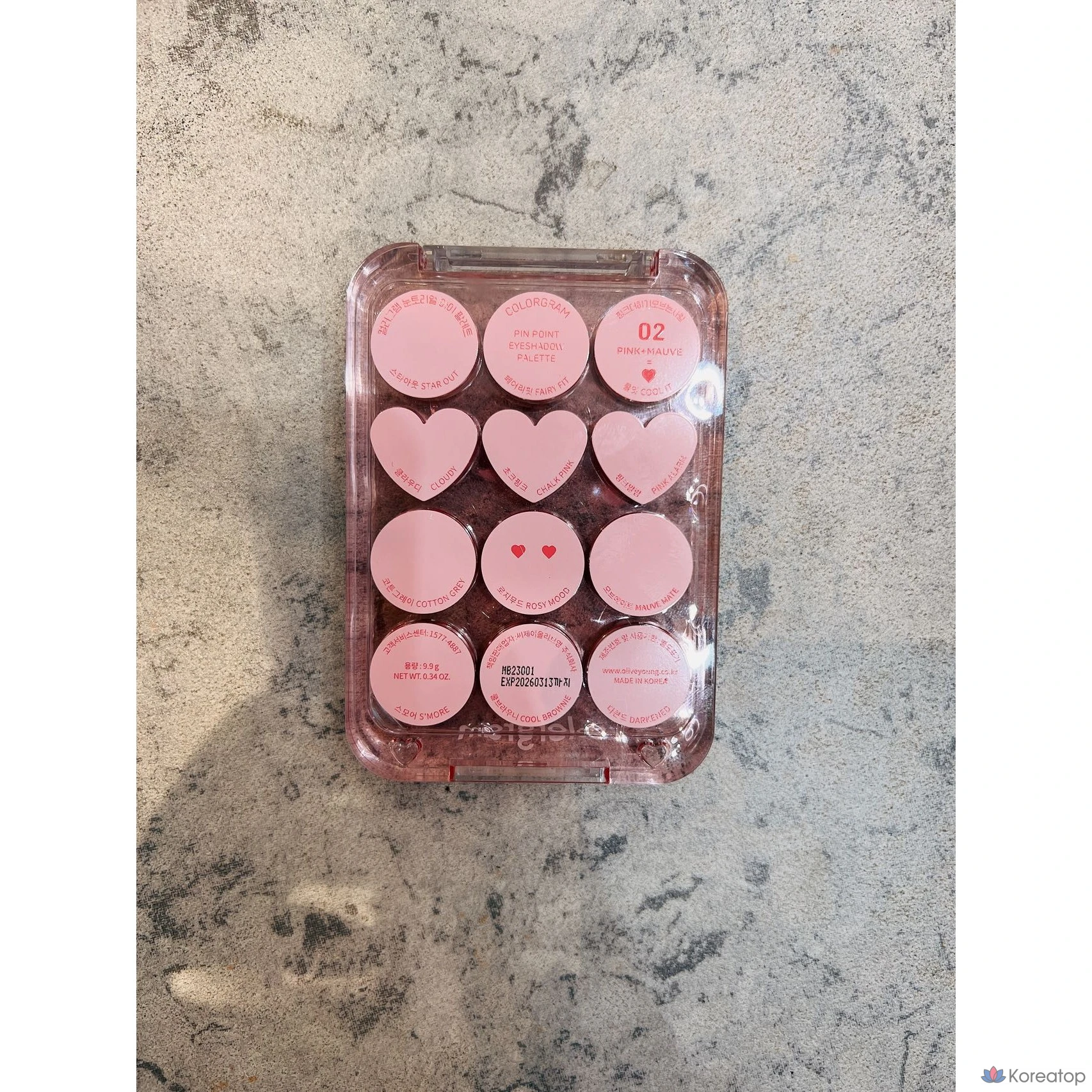 Палетка теней Colorgram, 12 цветов, 2 цвета, 04 Bomb Plus Cool, 1 шт., фото 6