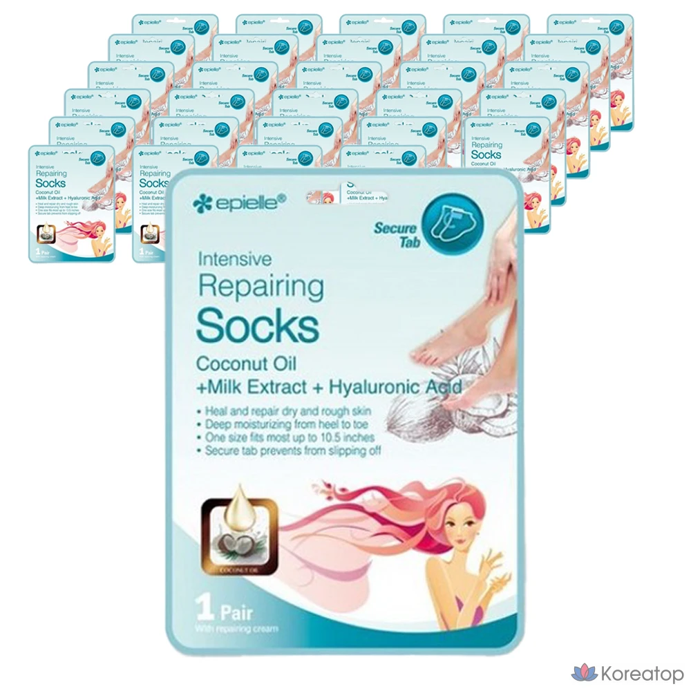 Интенсивная восстанавливающая кокосовая маска для ног Epielle, 1 упаковка, 48 штук, 16 г