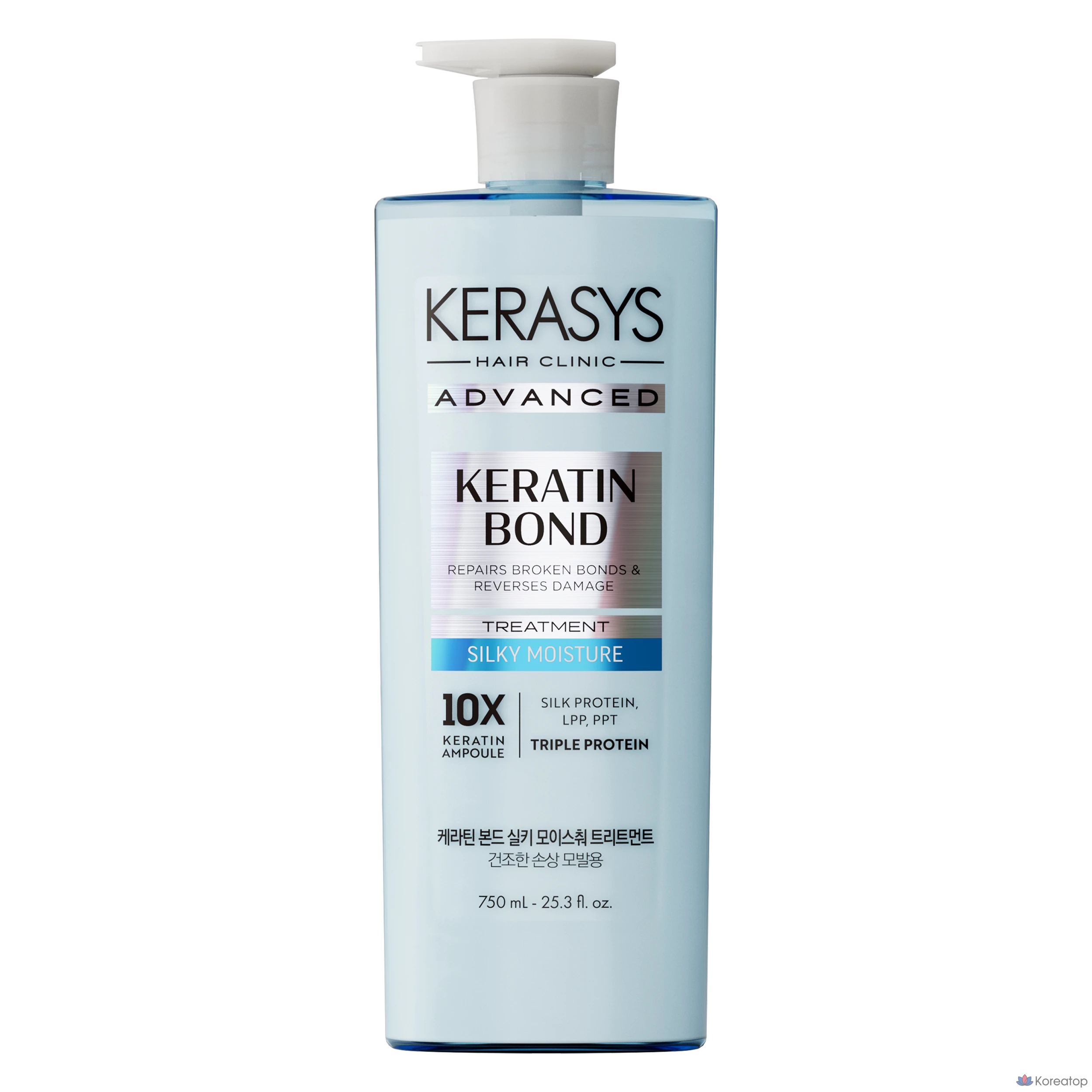 Увлажняющее средство для кератинового восстановления волос KeraSys Advanced Keratin Bond Silky Moisture Treatment, 1 шт., 750 мл