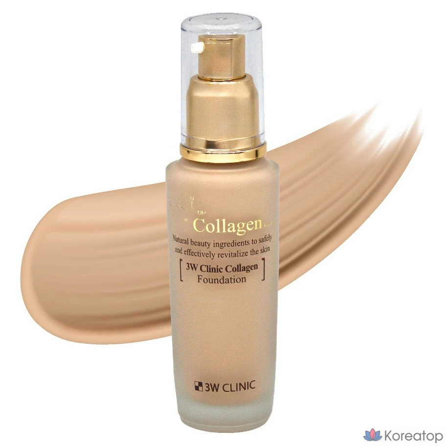 Тональный крем 3W Clinic Collagen Foundation 50 мл, № 23, оттенок Natural Beige, 1 шт.