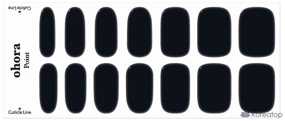 Набор гель-стрипсов для ногтей Ohora Gel Strip Nail 30-piece Set, оттенок Onyx, 30 шт.