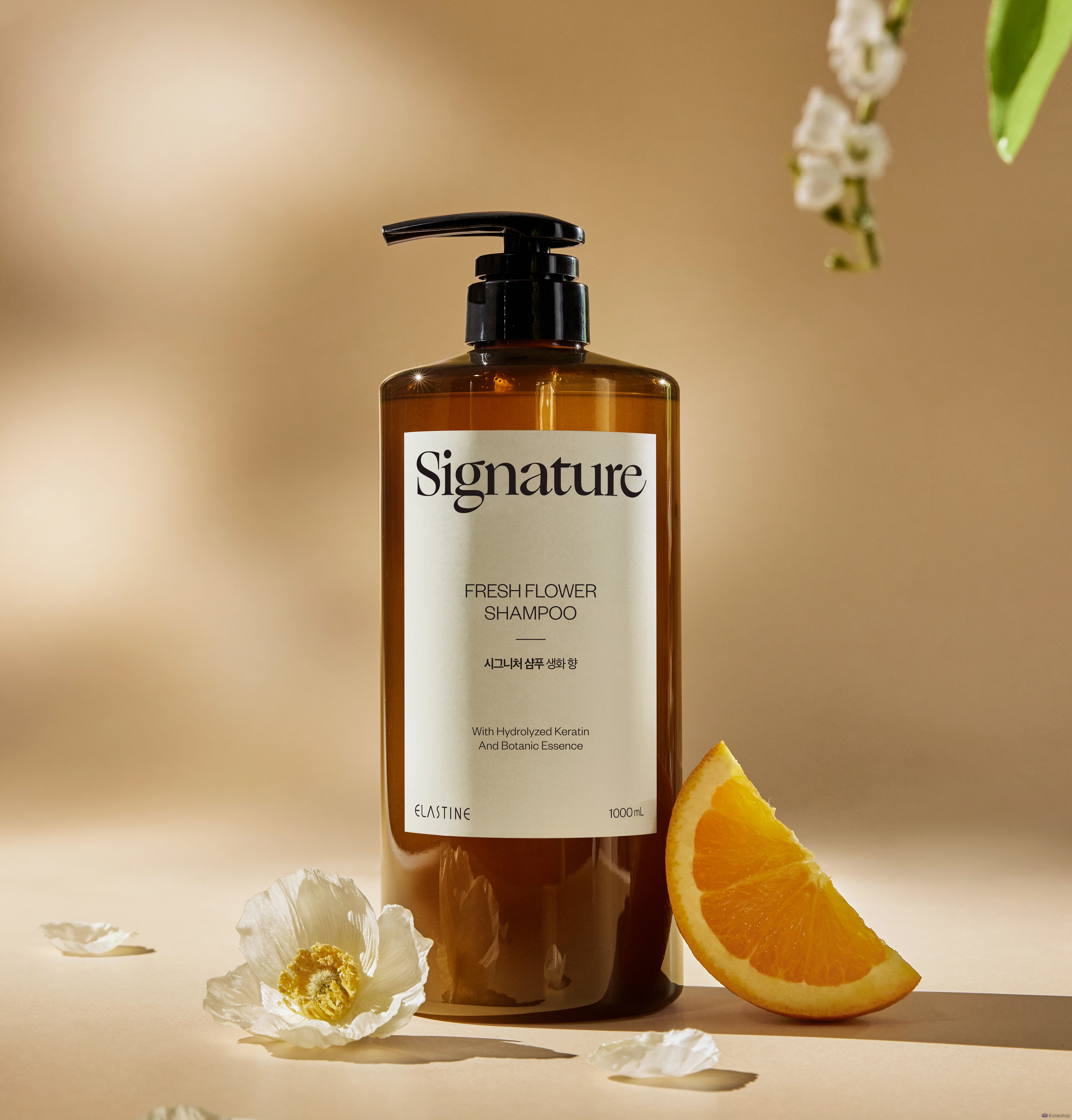 Шампунь Elastine Signature Scalp Care Damaged Hair Clinic с мягкой кислотностью и ароматом свежих цветов, 1 л, 1 шт.