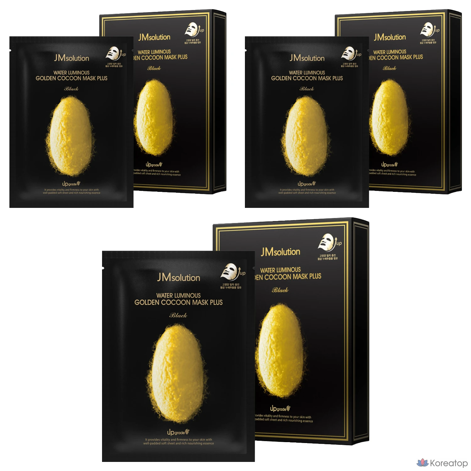 Маска для лица JM Solution Water Glow Golden Cocoon Mask Plus, 10 шт., упаковка из 3 шт.