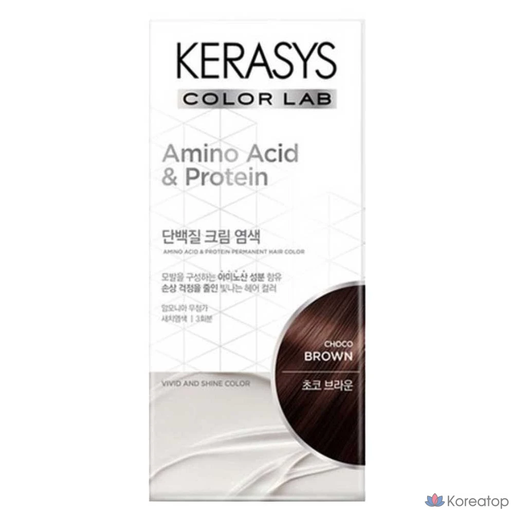 Протеиновая кремовая краска для волос KeraSys, 120 г, шоколадно-коричневый цвет, 1 шт.