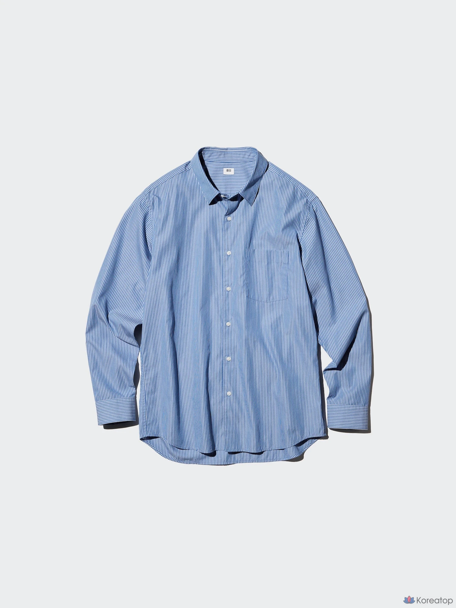 Рубашка Uniqlo Broadcloth Shirt (Button-Down Collar) Stripe D