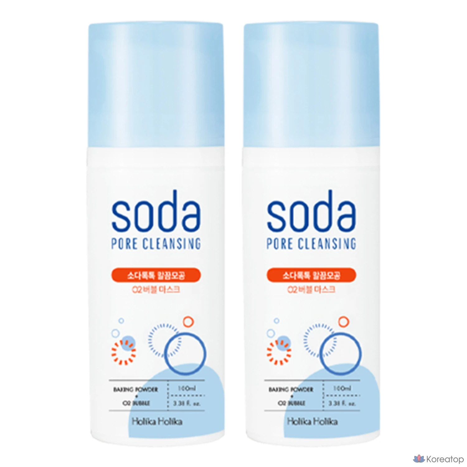 Очищающая пенка для лица Holika Holika Soda Tok Tok Pore Cleansing O2 Bubble Mask Cleansing Foam, 100 мл, 2 шт.