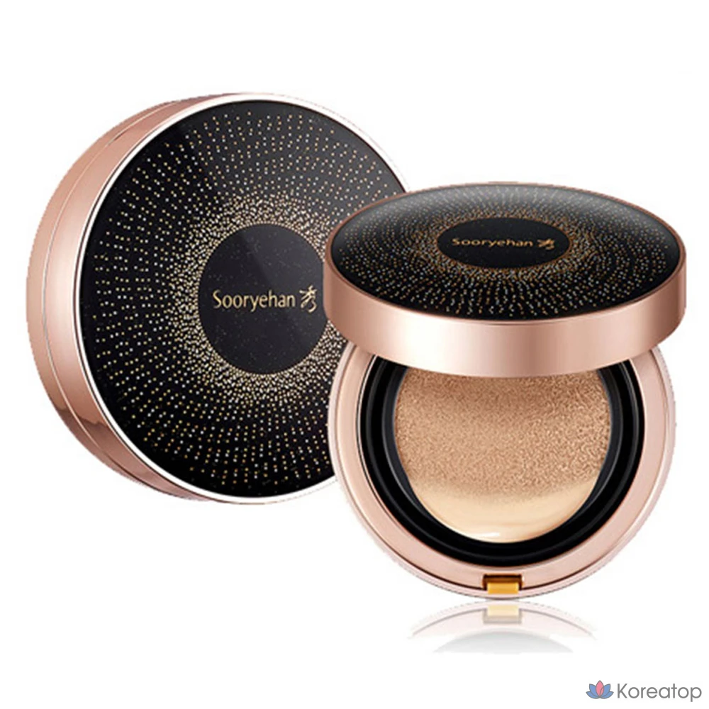 Тональный крем-кушон Sooryehan Black Ginseng 15 г + сменный блок 15 г + спонж 2 шт., № 23, 1 шт.