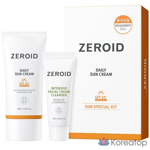 ZEROID Набор для ежедневного использования солнцезащитного крема SPF50+/PA++++ 50 мл