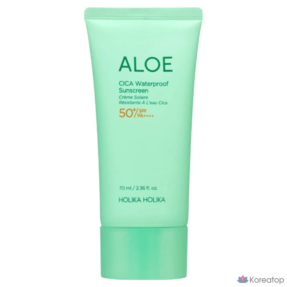 Holika Holika Aloe Cica Водостойкий солнцезащитный крем SPF50+ PA++++, 70 мл, 1 шт.