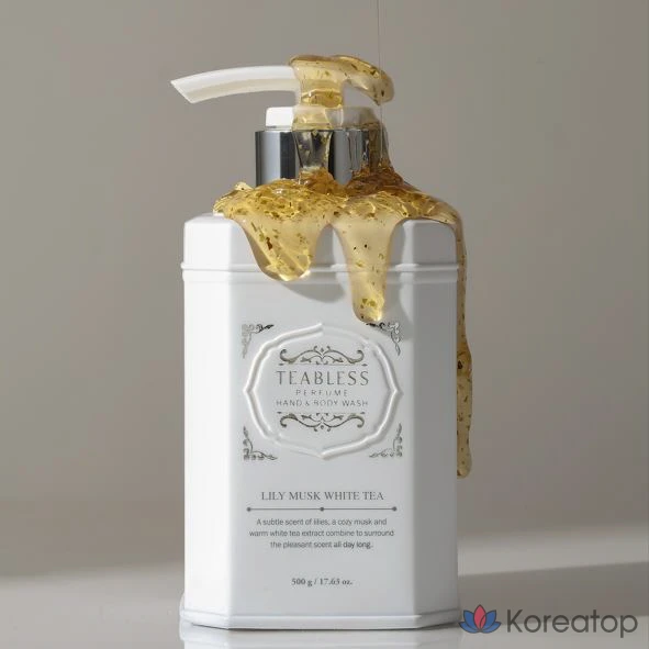 Гель для душа TEABLESS с ароматом белого чая, лилии и мускуса, 500 г, 1 упаковка.