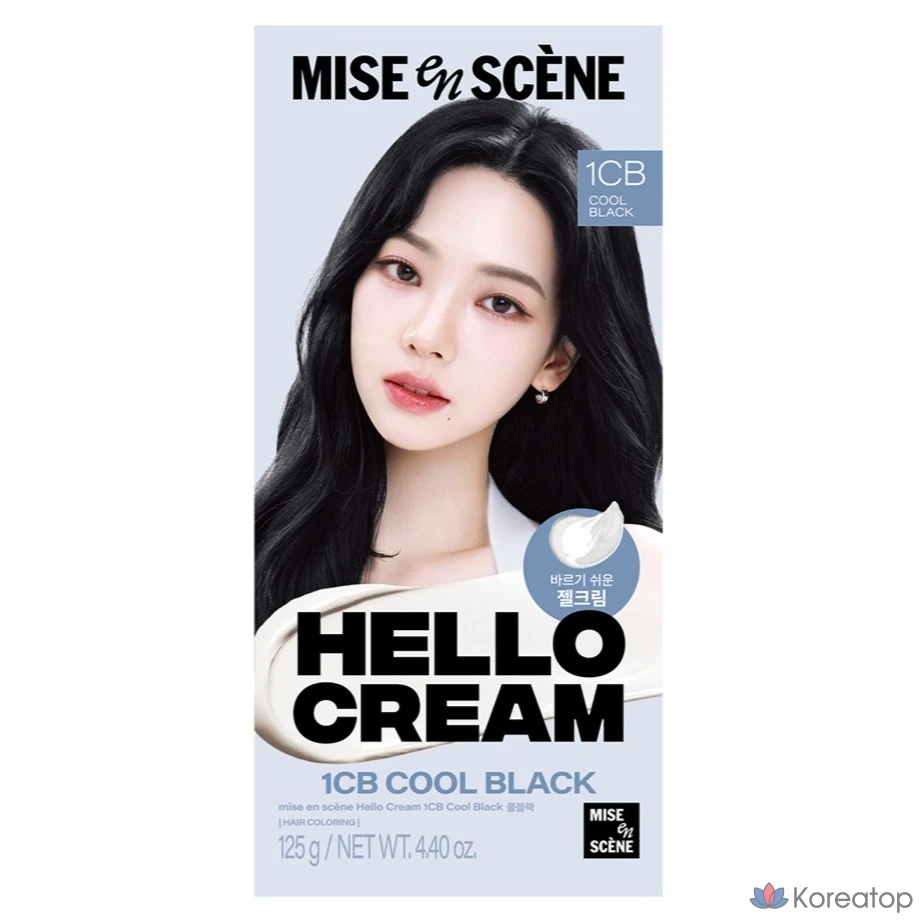 Краска для волос Mise en Scene Hello Cream, оттенок Cool Black, 1 шт.