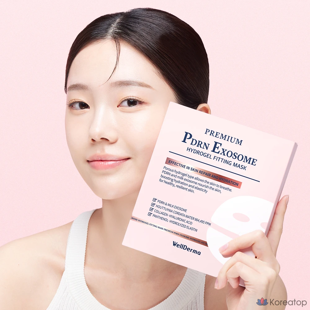 Тканевая маска для лица WellDerma Premium PDRN Exosome Hydrogel Fitting Mask, 30 г, 7 шт., фото 7