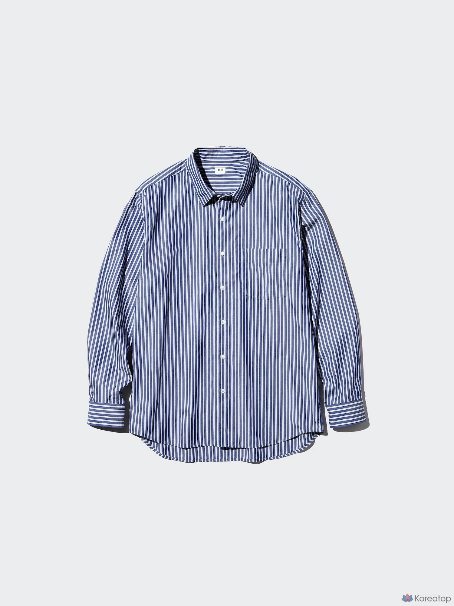 Рубашка Uniqlo Broadcloth Shirt Button-Down Collar Stripe E