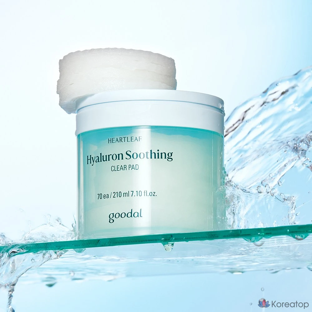 Прозрачные успокаивающие подушечки Goodal Eoseongcho с гиалуроновой кислотой, 70 листов, 1 шт., 1 упаковка, 70 листов, фото 2