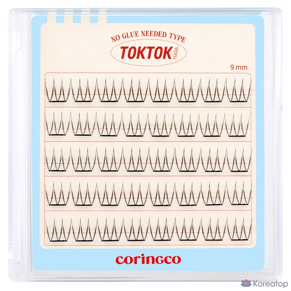Corinco TokTok Hara Ресницы без клея, 9 мм, 1 шт.