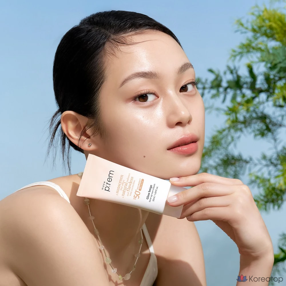 Солнцезащитный крем MAKE P:REM Glow Beige Tone-Up, 50 мл, 1 шт.