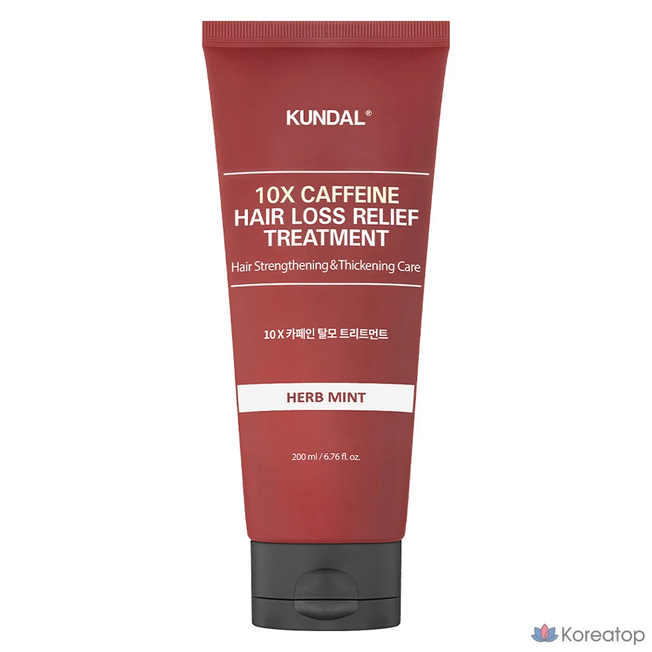 Kundal 10x Средство для укрепления волос с кофеином, со вкусом трав и мяты, 1 шт., 200 мл