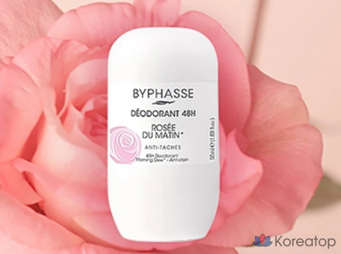 Дезодорант-ролик Byphasse Roll-On Deodorant 48H, аромат Rose, 50 мл, 1 шт.