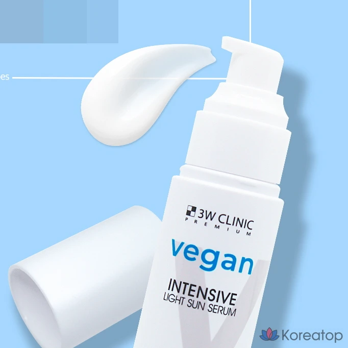3W Clinic Premium Vegan Intensive Light Sun Serum SPF50+ PA+++, 1 шт., 50 мл
