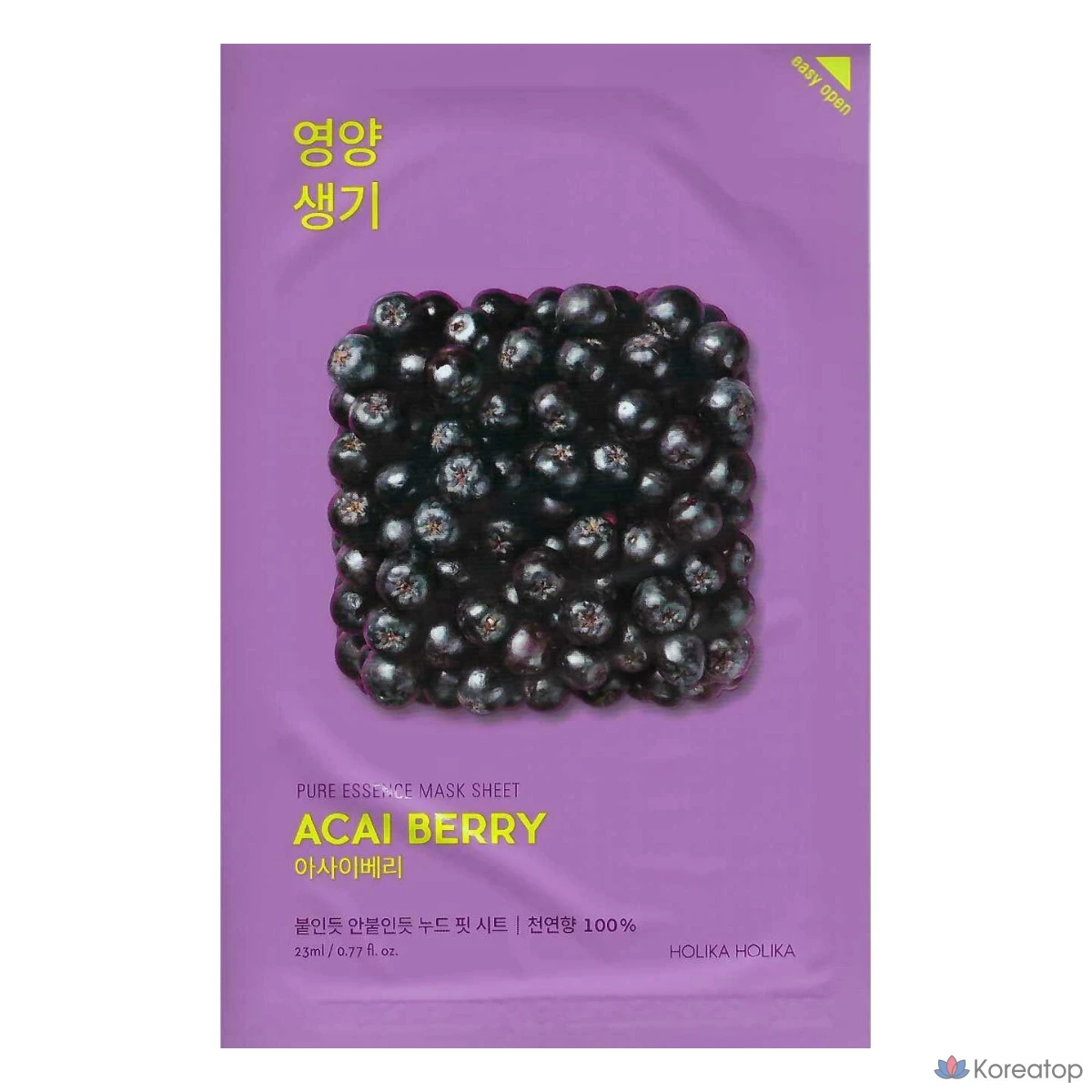 Маска для лица Holika Holika Pure Essence Mask Sheet Acai Berry, 80 листов.