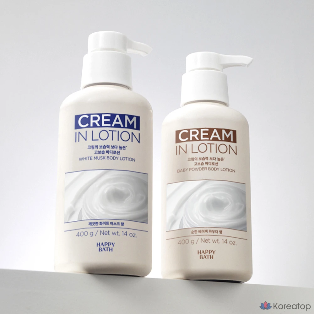 Увлажняющий лосьон для тела Happy Bath Cream с ароматом белого мускуса, 400 г, 1 шт.