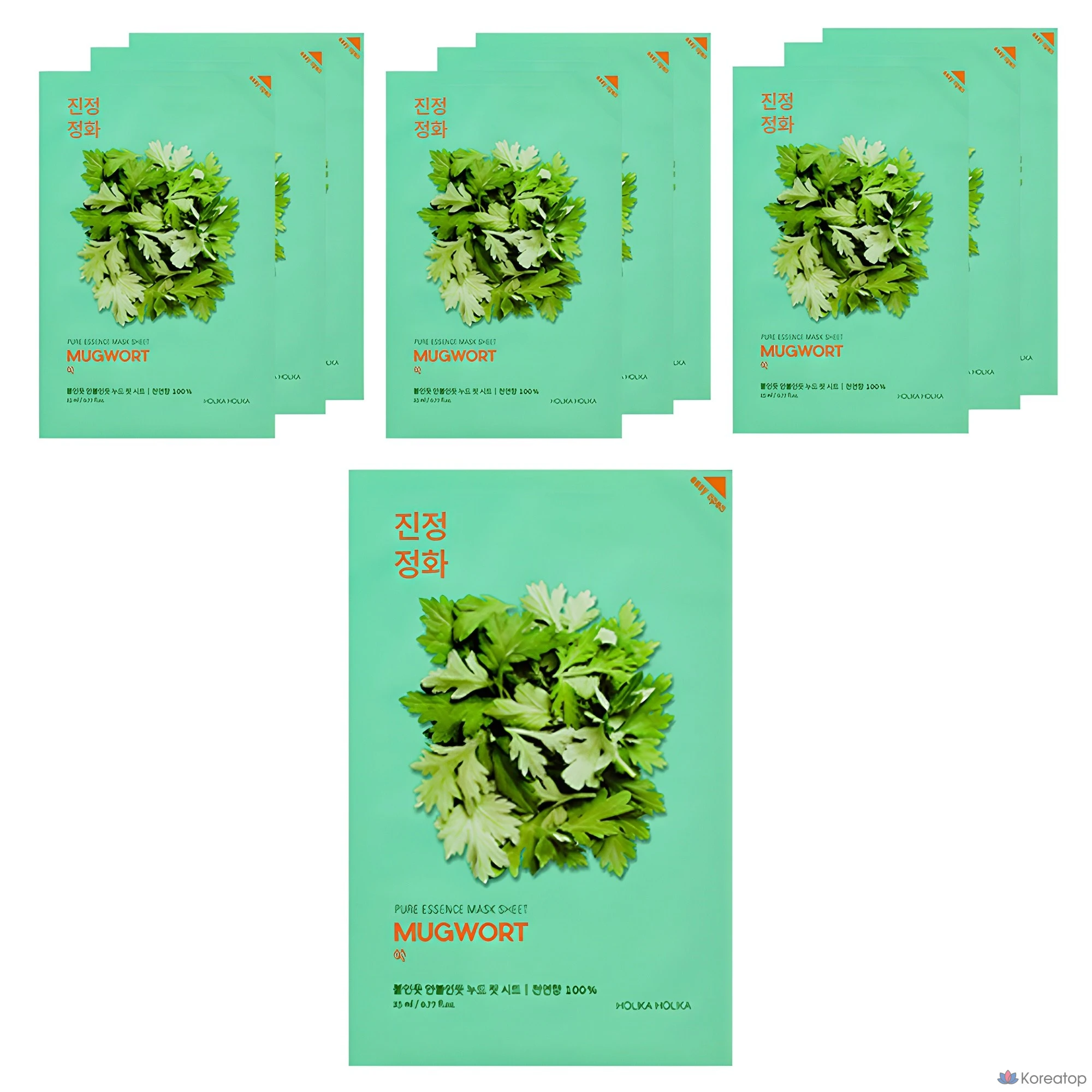 Тканевая маска для лица Holika Holika Pure Essence с экстрактом полыни, 1 упаковка, 10 листов.