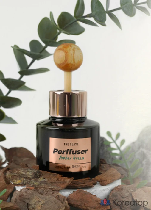 Автомобильный ароматизатор The Class Perfuser Car Perfume Diffuser, оттенок Amber Green, 75 мл x 2 шт + Wood Ball Stick 2 шт + Non-Slip Pad 2 шт, 1 шт., фото 7