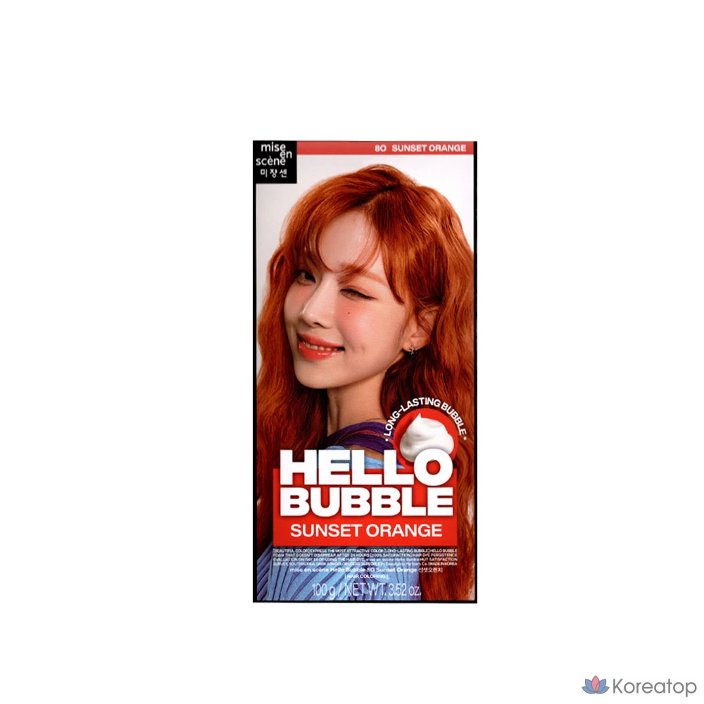 Краска для волос Mise en Scene Hello Bubble, оттенок 80 Sunset Orange, 1 шт.