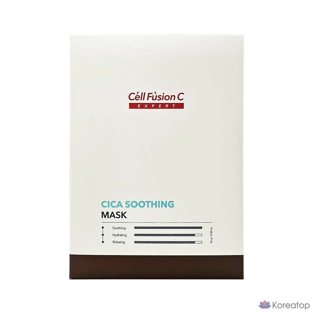 Успокаивающая маска Cellfusion C Expert Cica, 25 г, 10 листов, 1 коробка, 10 штук, 1 шт., фото 3