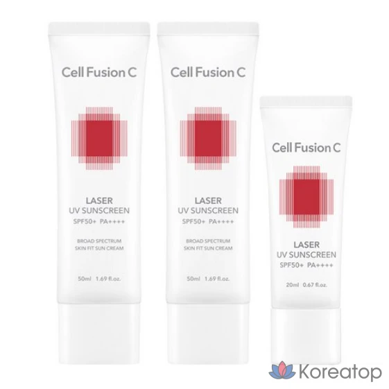 Солнцезащитный крем Cellfusion C Laser UV Sunscreen SPF50+ PA++++ 50 мл x 2 шт. + 20 мл, 1 шт.