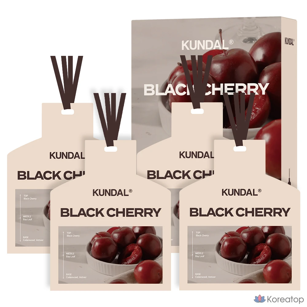 Ароматизированные саше Kundal Car, 7 г x 4 шт., 1 шт., Черная вишня