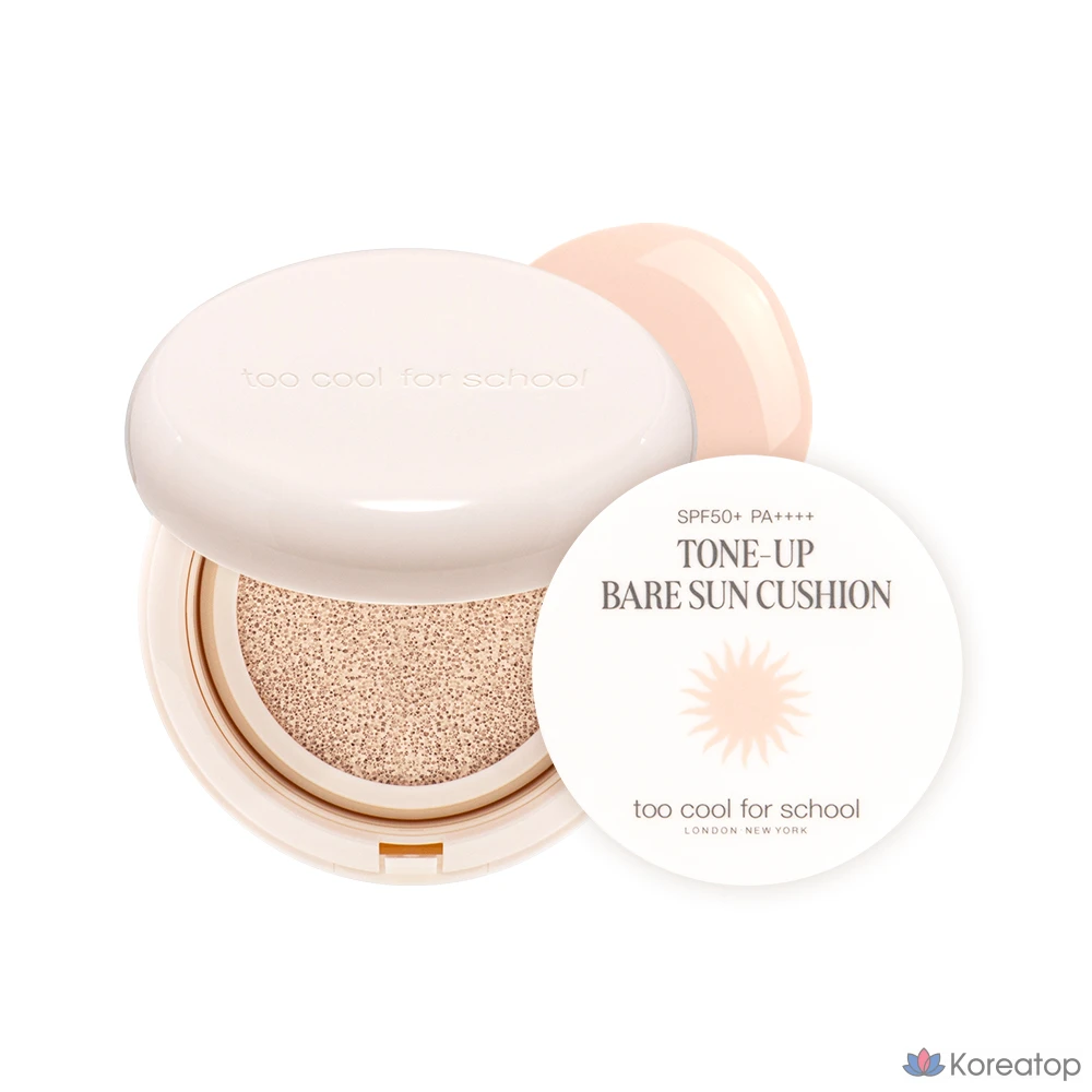 Тональный крем Too cool for school Fixing Dew Cushion (основной продукт + сменный блок) + мини-крем Tone Up Mini Sun Cushion, оттенок № 3 бежевый, 1 шт.