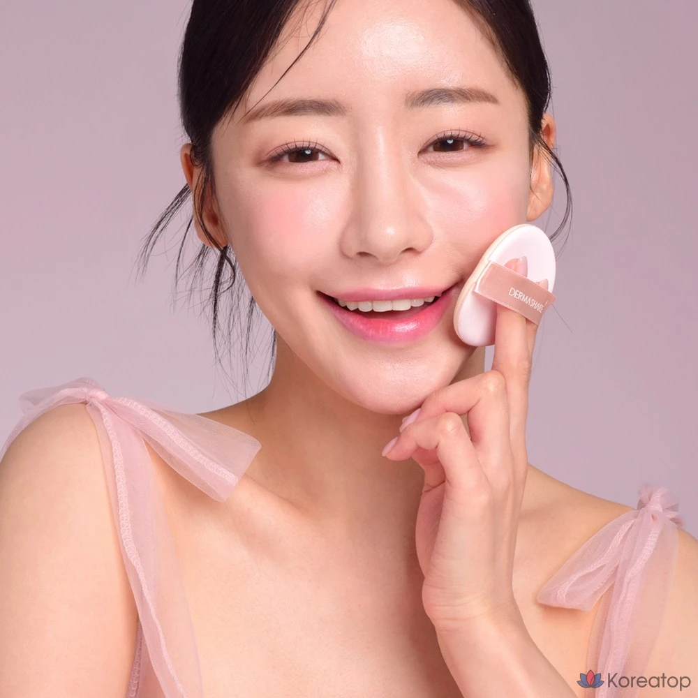 Тональный крем-кушон Dermashare Vegan Radiant Glow Long-Lasting Air Fixing Cover Cushion Pact, № 21, 1 основной продукт + 1 сменный блок, 1 шт.