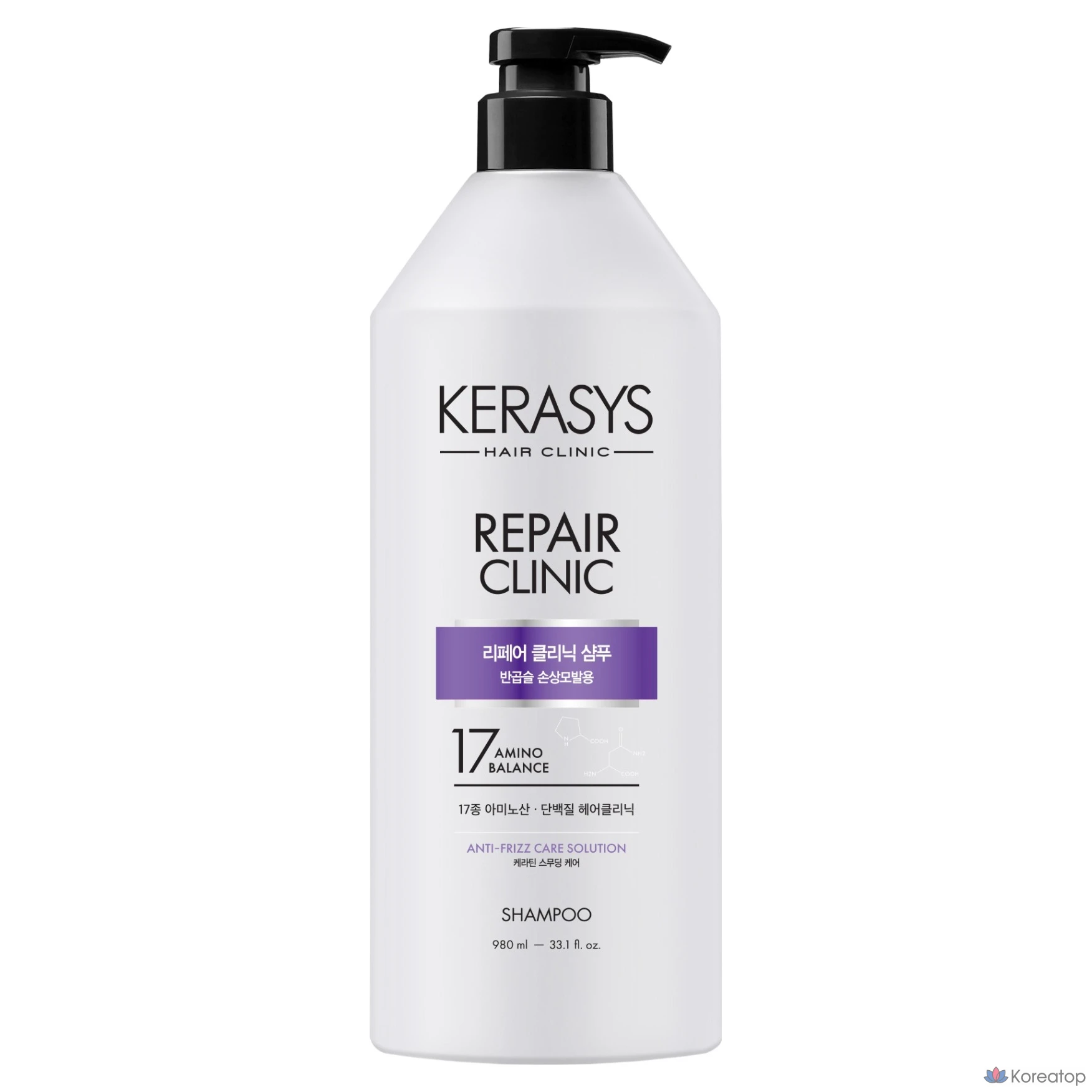 Шампунь KeraSys Repair Clinic Smoothing Care с протеинами для поврежденных волос, 980 мл, 1 шт.