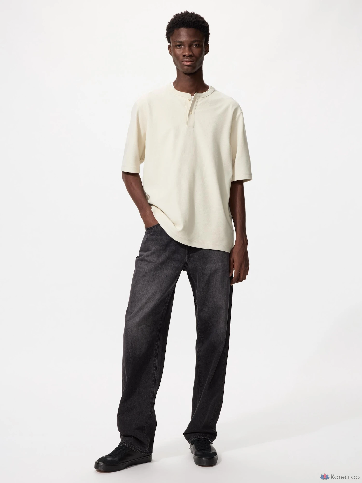 Футболка Uniqlo Dry Waffle Henley Neck T