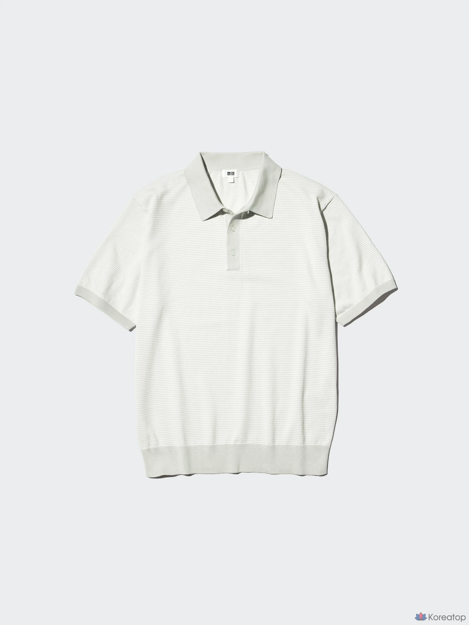 Свитер-поло Uniqlo Washable Knit Polo Sweater, короткий рукав, в полоску
