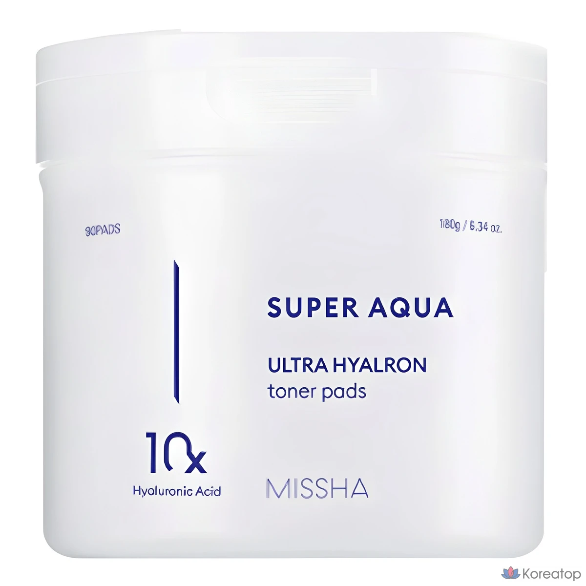 Тонизирующие подушечки Missha Super Aqua Ultra Hyalron, 180 г, 90 листов, 1 упаковка.