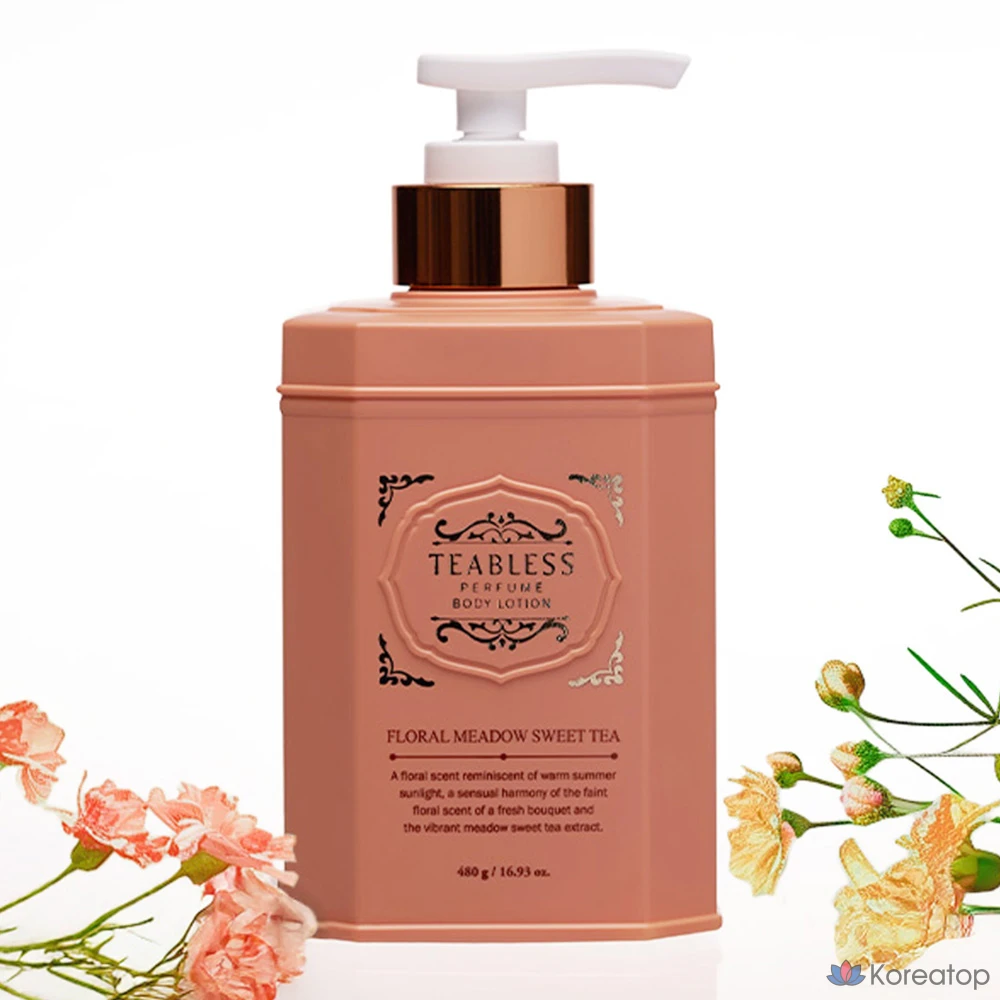 Лосьон для тела TEABLESS с ароматом сладкого чая и цветочным ароматом, 480 г, 1 упаковка.